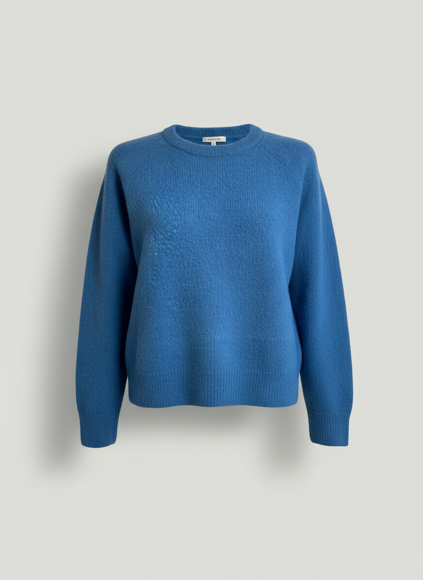 Women's Crew Neck Alpaca Sweater - Blue